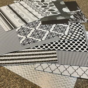 Black & White Loose Scrapbook Paper Bundle